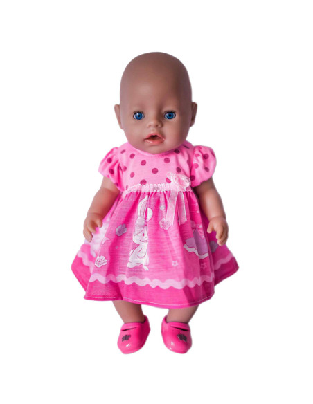 WOOPIE Ubranko dla Lalki Różowa Sukienka Króliczek 43-46 cm