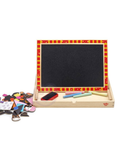 TOOKY TOY Drewniana Tablica Dwustronna Puzzle Układanka Magnetyczna Farma