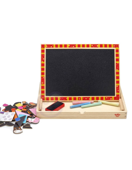TOOKY TOY Drewniana Tablica Dwustronna Puzzle Układanka Magnetyczna Farma
