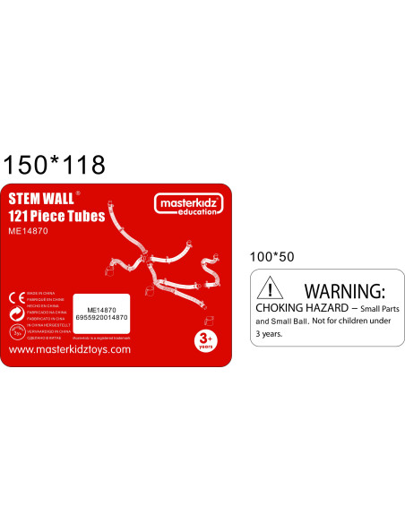 MASTERKIDZ System Rur Do Tablicy STEM 121 elementów