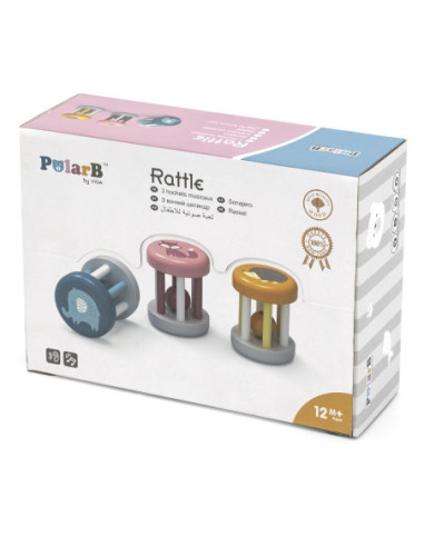 VIGA PolarB Drewniana Grzechotka Ze Zwierzątkiem