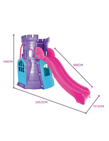 WOOPIE Zamek Wieża ze Zjeżdżalnią Domek Plac Zabaw dla Dzieci