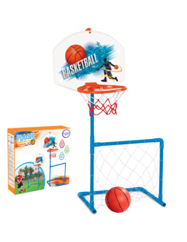 WOOPIE Zestaw 2w1 Koszykówka Bramka do Piłki Nożnej + Piłka