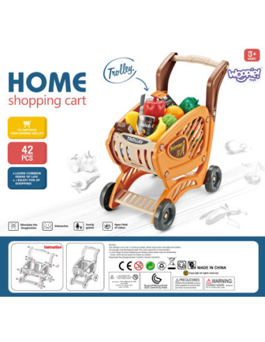 WOOPIE Wózek Sklepowy dla Dzieci Ruchome Elementy + 42 Akc.