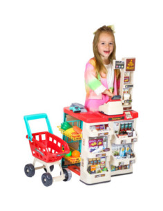 WOOPIE Supermarket z Wózkiem Sklepowym Waga Kasa Skaner + 48 Akcesoriów 2