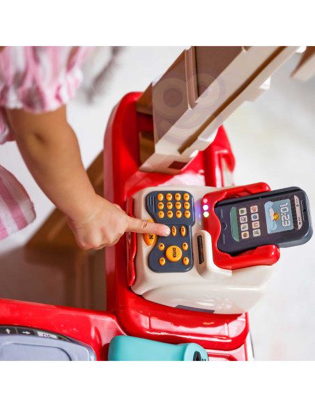 WOOPIE Supermarket z Wózkiem Sklepowym Waga Kasa Skaner + 48 Akcesoriów