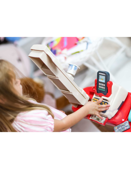 WOOPIE Supermarket z Wózkiem Sklepowym Waga Kasa Skaner + 48 Akcesoriów