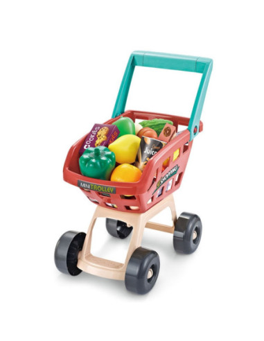 WOOPIE Supermarket z Wózkiem Sklepowym Waga Kasa Skaner + 48 Akcesoriów