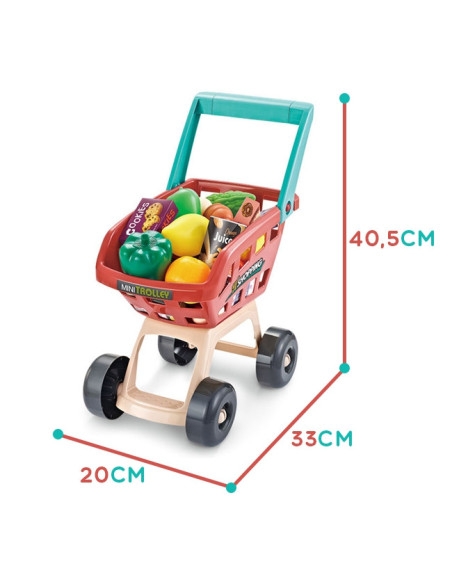 WOOPIE Supermarket z Wózkiem Sklepowym Waga Kasa Skaner + 48 Akcesoriów
