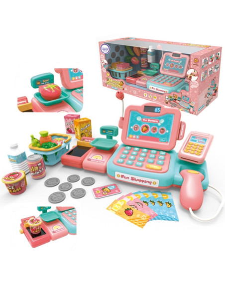 WOOPIE Kasa Sklepowa Dla Dzieci Skaner Waga Mikrofon + 24 Akc.