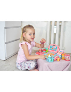 WOOPIE Kasa Sklepowa Dla Dzieci Skaner Waga Mikrofon + 24 Akc. 2