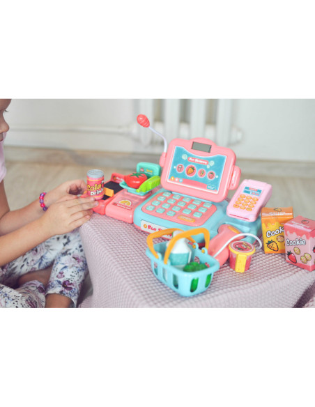 WOOPIE Kasa Sklepowa Dla Dzieci Skaner Waga Mikrofon + 24 Akc.