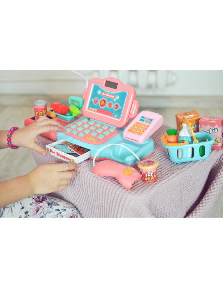 WOOPIE Kasa Sklepowa Dla Dzieci Skaner Waga Mikrofon + 24 Akc.