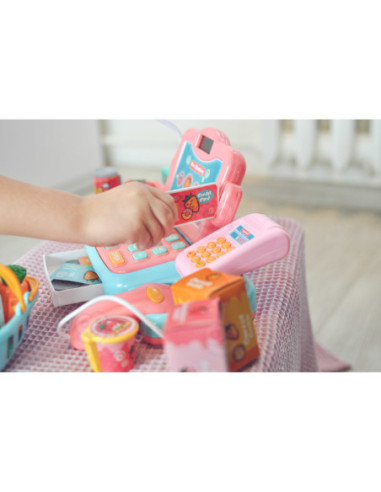 WOOPIE Kasa Sklepowa Dla Dzieci Skaner Waga Mikrofon + 24 Akc.