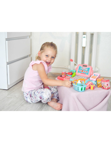 WOOPIE Kasa Sklepowa Dla Dzieci Skaner Waga Mikrofon + 24 Akc.