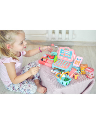 WOOPIE Kasa Sklepowa Dla Dzieci Skaner Waga Mikrofon + 24 Akc.