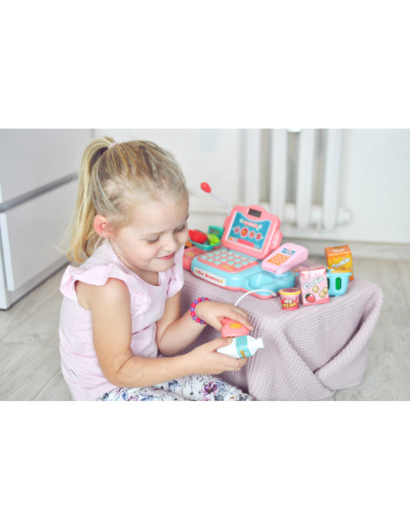 WOOPIE Kasa Sklepowa Dla Dzieci Skaner Waga Mikrofon + 24 Akc.