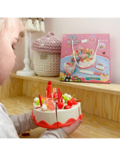 WOOPIE Tort Urodzinowy ze Świecącą Świeczką Owoce 40 el. 2