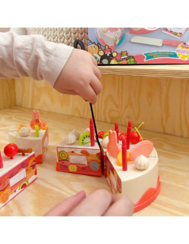 WOOPIE Tort Urodzinowy ze Świecącą Świeczką Owoce 40 el.