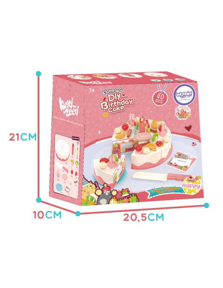 WOOPIE Tort Urodzinowy ze Świecącą Świeczką Owoce 40 el.