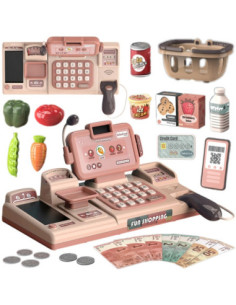 WOOPIE Cash Register For Kids Scanner Scale Microphone + 25 Accs.