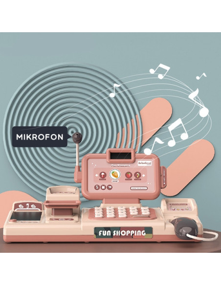 WOOPIE Kasa Sklepowa Dla Dzieci Skaner Waga Mikrofon + 25 Akc.