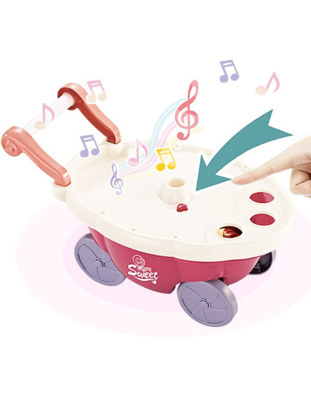 WOOPIE Sklep Wózek Stoisko z Lodami Słodyczami Dźwięk Światło + 36 Akc