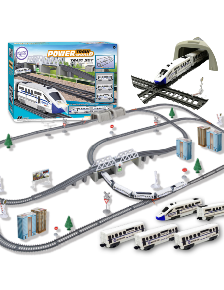 WOOPIE Kolejka Elektryczna Ogromny 914 cm Tor Most Tunel 86 el.