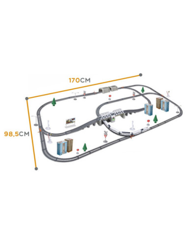 WOOPIE Kolejka Elektryczna Ogromny 914 cm Tor Most Tunel 86 el.