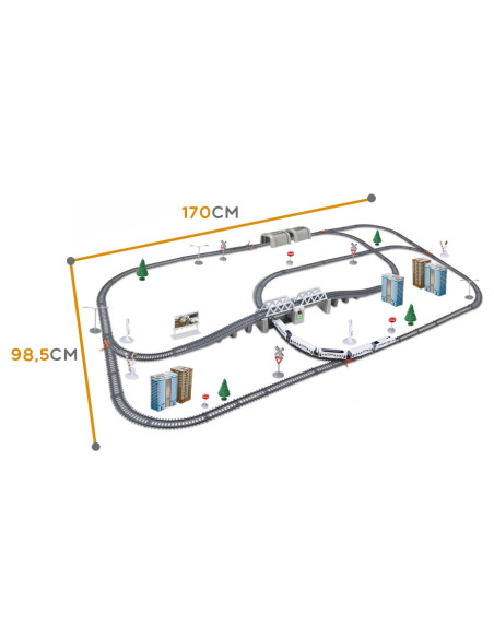WOOPIE Kolejka Elektryczna Ogromny 914 cm Tor Most Tunel 86 el.