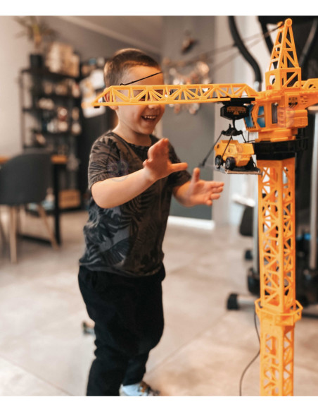 WOOPIE Dźwig Żuraw Zdaline Sterowany R/C Ciężarówka Koparka  + 4 Akc.