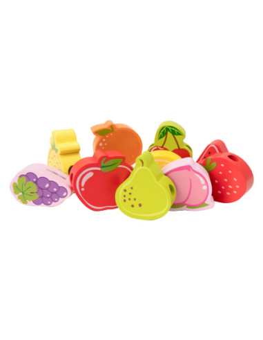 CLASSIC WORLD Drewniana Nawlekanka Owoce 13 el.