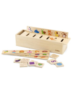 VIGA Drewniany Edukacyjny Sorter Zwierzątka Owoce Warzywa 2