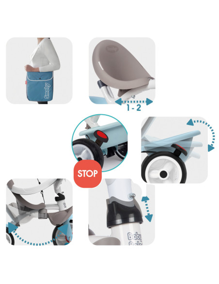 SMOBY Rowerek Trójkołowy Baby Balade plus Niebieski