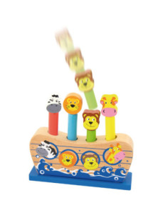 VIGA Wooden Jumping Animals Noah's Ark