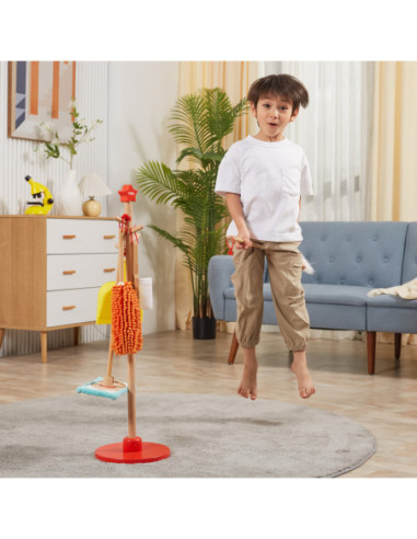 VIGA Drewniany Zestaw Narzędzi do Sprzątania 6 el.