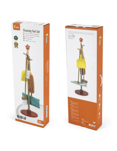 VIGA Drewniany Zestaw Narzędzi do Sprzątania 6 el.