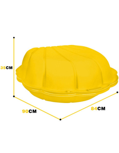 WOOPIE Piaskownica Muszelka Żółta Zamykana 2w1 Basen Suchy