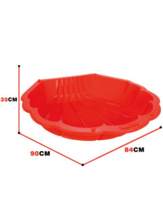 WOOPIE Piaskownica Muszelka Czerwona 2w1 Suchy Basen 2