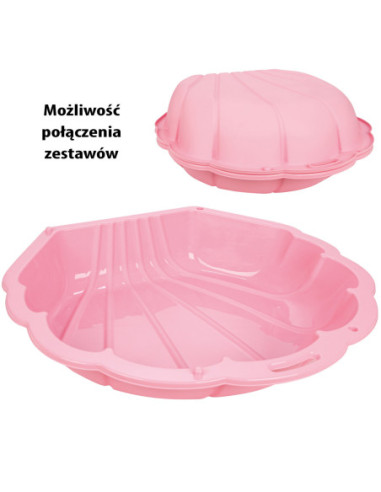 WOOPIE Piaskownica Muszelka Różowa Zamykana 2w1 Suchy Basen