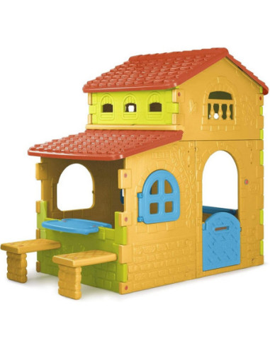 FEBER Domek Ogrodowy Super Villa ze Stolikiem Krzesłami Duży