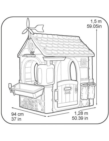 Feber Domek ogrodowy Eco Karmnik Segregacja Odpadów Imitacja Panelu Słonecznego