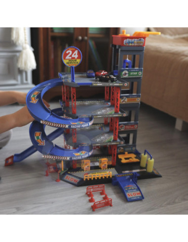 WOOPIE Wielopoziomy Parking Garaż Myjnia Auta Helikopter + Akc.