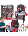 WOOPIE Duży Warsztat z Narzędziami dla Dzieci Zestaw Majsterkowicza Wiertarka Piła Młotek 50 el.