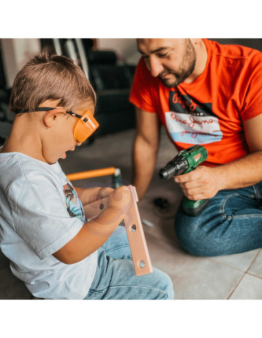 WOOPIE Duża Skrzynka z Narzędziami dla Dzieci Zestaw Majsterkowicza Wkrętarka