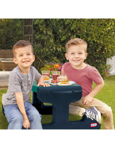 Little Tikes Stolik Piknikowy dla Dzieci Niebiesko-Zielony do Ogrodu