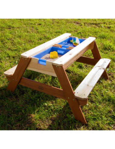 AXI Stół Piknikowy Nick z Ławką i Parasolem oraz Pojemnikami na Wodę/Piasek