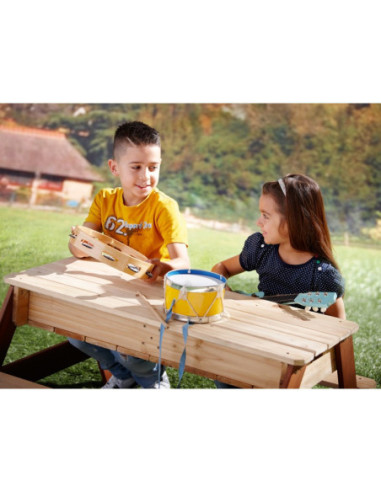 AXI Stół Piknikowy Nick z Ławką i Parasolem oraz Pojemnikami na Wodę/Piasek