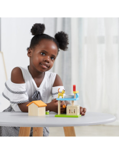 VIGA Zwierzęta Domowe Drewniany Plac Zabaw Zestaw