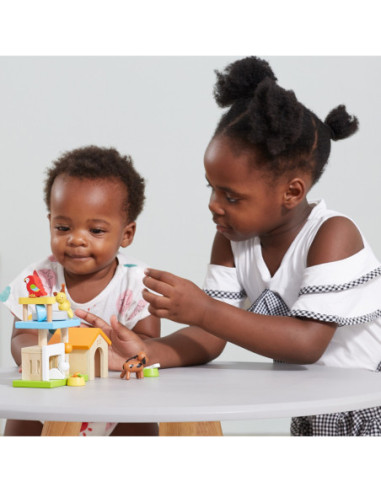 VIGA Zwierzęta Domowe Drewniany Plac Zabaw Zestaw